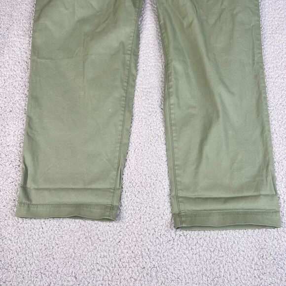 Talbots Weekend Chinos Pants Womens 16  Green High Rise Cotton Blend Super Soft - Picture 2 of 14